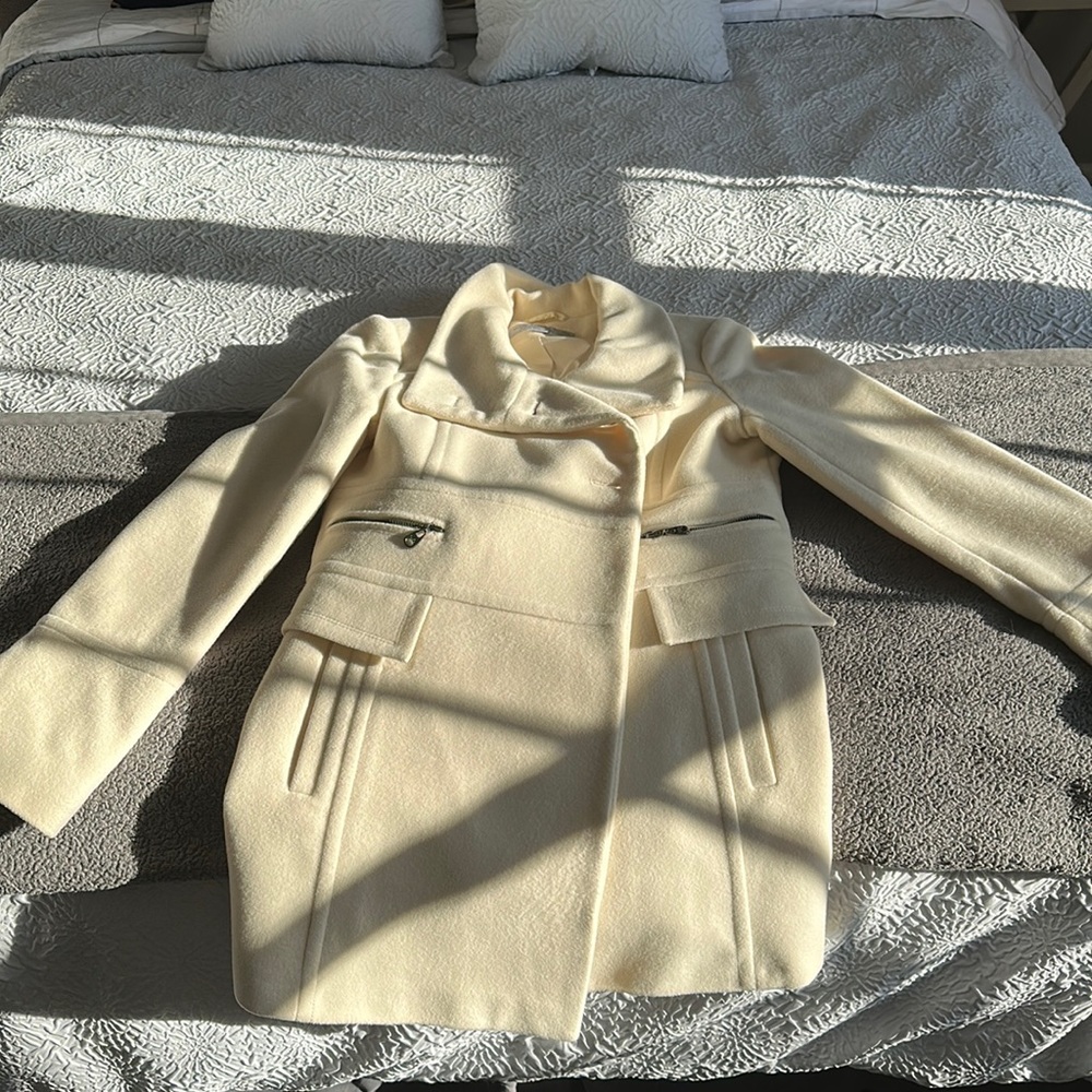 Marc New York cream colored 80% wool peacoat